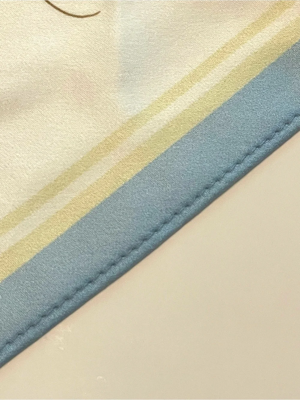 NWT La Seine 100% Silk Floral Oversized Triangle Scarf Blue Ivory Cottagecore